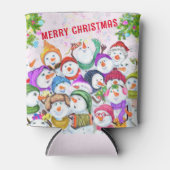 Kerst Koelbox met Happy Snowmans Party Blikjeskoeler (Voorkant)