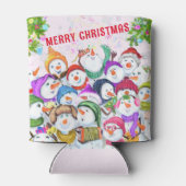 Kerst Koelbox met Happy Snowmans Party Blikjeskoeler (Achterkant)