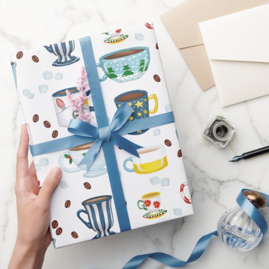Kerst Koffie Datum Kopje van Gezellig Cadeaupapier (Geschenken)