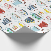 Kerst Koffie Datum Kopje van Gezellig Cadeaupapier (Hoek)