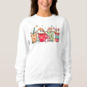 Kerst Koffie Drink Sneeuwman Sweatshirt (Voorkant)