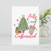 Kerst Koffie Feest Uitnodiging (Staand voorkant)
