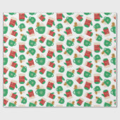 Kerst Koffie Latte & Gingerbread Feesthandschoen Cadeaupapier (Vlak)