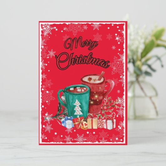 Kerst Koffie Lover Gift Kaart (Staand voorkant)