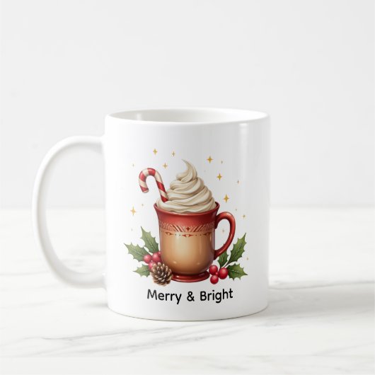 Kerst Koffie Merry & Bright Koffiemok (Links)
