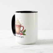 Kerst Koffie Merry & Bright Mok (Voorkant links)