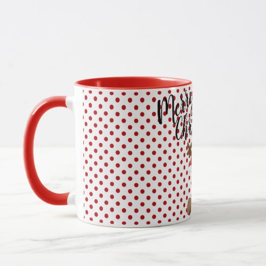 Kerst Koffie Mok Rendier Polka Dot Polkadot P (Links)