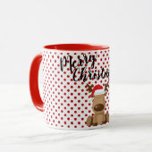 Kerst Koffie Mok Rendier Polka Dot Polkadot P (Voorkant links)