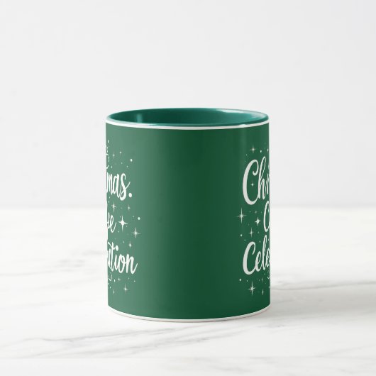 Kerst Koffie Viering Elegant Script Koffie Mok (Midden)