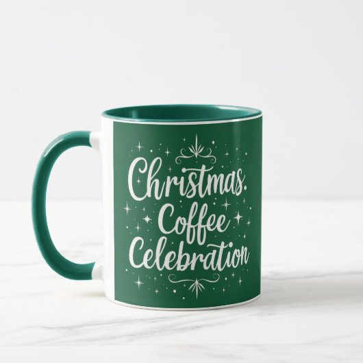 Kerst Koffie Viering Elegant Script Koffie Mok (Links)