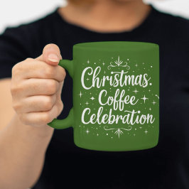 Kerst Koffie Viering Elegant Script Koffie Mok