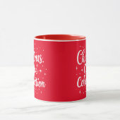 Kerst Koffie Viering Elegant Wit Script Mok (Midden)