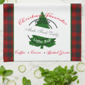 Kerst koffie winkel keuken handdoek (Gevouwen)