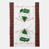 Kerst koffie winkel keuken handdoek (Verticaal)
