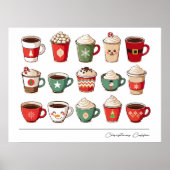 Kerst Koffiebekers Poster (Voorkant)