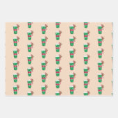 Kerst Koffiedrankjes Inpakpapier Vel (Voorkant)