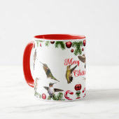 Kerst koffiekop met kolibrie mok (Voorkant links)