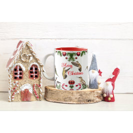 Kerst koffiekop met kolibrie mok