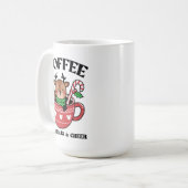 Kerst koffiekopje met feestelijke decoraties koffiemok (Voorkant links)