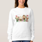 Kerst Koffiekopjes Vakantie Feestelijke Drinken Trui (Voorkant)