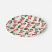 Kerst Koffiepatroon 7"Rond Document Bord (Gekanteld)