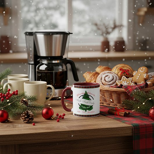 Kerst koffiezaak bord mok