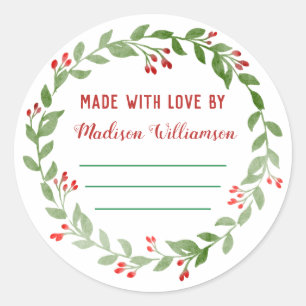 Kerst Koken Thuisgemaakte Jam of Augurken Ronde Sticker