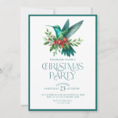 Kerst Kolibrie Feest Uitnodiging (Voorkant)