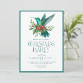 Kerst Kolibrie Feest Uitnodiging (Staand voorkant)