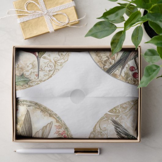 Kerst kolibrie rondes tissuepapier (Geschenk)