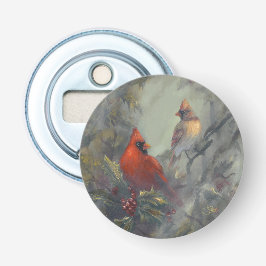 "Kerst komt eraan" Kardinalen Button Flesopener