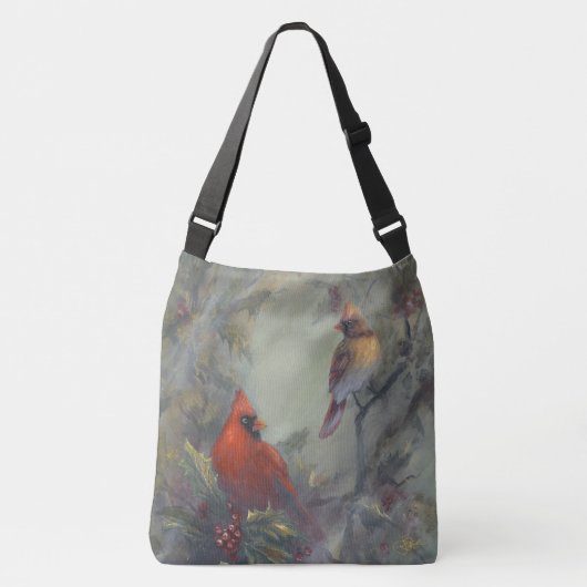 "Kerst komt eraan" Kardinalen Crossbody Tas (Voorkant)