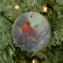 "Kerst komt eraan" Kardinalen Keramisch Ornament