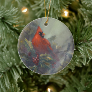 "Kerst komt eraan" Kardinalen Keramisch Ornament