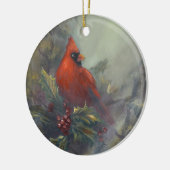 "Kerst komt eraan" Kardinalen Keramisch Ornament (Links)