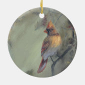 "Kerst komt eraan" Kardinalen Keramisch Ornament (Achterkant)
