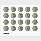 "Kerst komt eraan" Kardinalen Ronde Sticker (Vel)