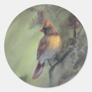 "Kerst komt eraan" Kardinalen Ronde Sticker