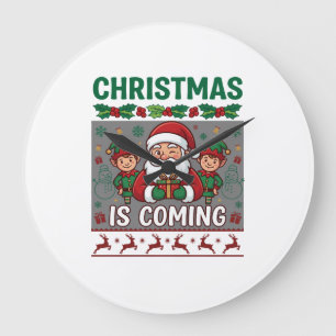 Kerst komt eraan Kerstman Elfen Rendieren Grote Klok