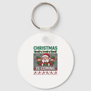 Kerst komt eraan Kerstman Elfen Rendieren Sleutelhanger
