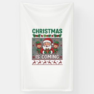 Kerst komt eraan Kerstman Elfen Rendieren Spandoek