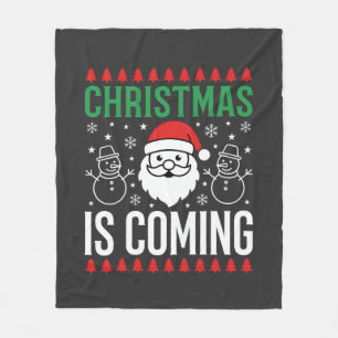 Kerst komt eraan Kerstman Sneeuwman Fleece Deken
