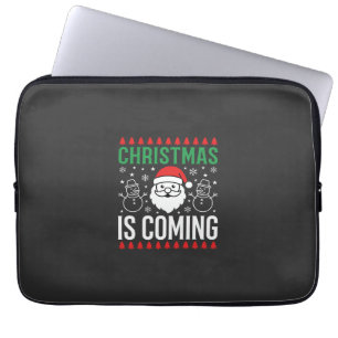 Kerst komt eraan Kerstman Sneeuwman Laptop Sleeve