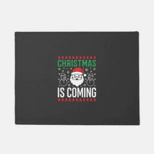 Kerst komt Kerstman Sneeuwman Deurmat