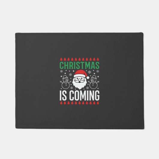 Kerst komt Kerstman Sneeuwman Deurmat (Voorkant)