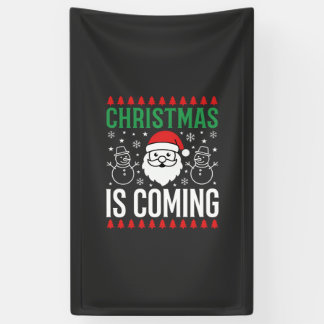 Kerst komt Kerstman Sneeuwman Spandoek