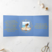 Kerst komt, maar ooit drievoudige Christelijke Kaa Drieluik Kaart (Binnen)