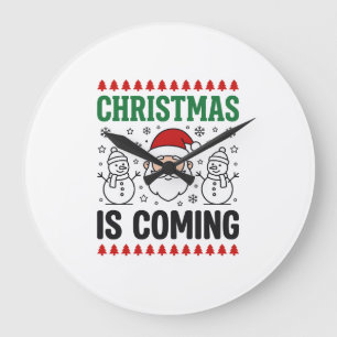 Kerst komt met Kerstman Sneeuwman ontwerp Grote Klok