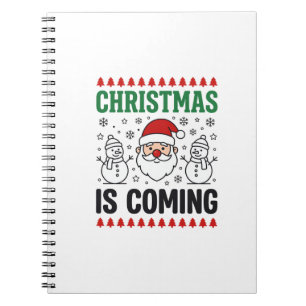 Kerst komt met Kerstman Sneeuwman ontwerp Notitieboek