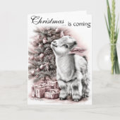 Kerst komt naar de Baby Goat Feestdagen Kaart (Voorkant)